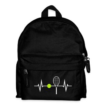 Tennis Liebe EKG Herzschlag Herzfrequenz Puls - Kinder Rucksack - Schwarz - Vorne