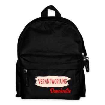 Demokratie Sprüche - Verantwortung - Kinder Rucksack - Schwarz - Vorne