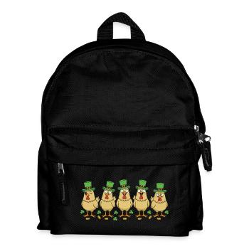 Chicken Huhn Leprechaun-Hut - Kinder Rucksack - Schwarz - Vorne