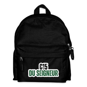 C15 du Seigneur - badge vintage vert - Sac à dos Enfant - noir - Devant