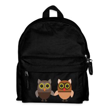 Eulen in der Liebe - Kinder Rucksack - Schwarz - Vorne