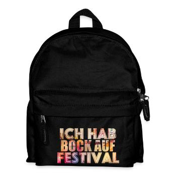 Ich hab Bock auf Festival - Kinder Rucksack - Schwarz - Vorne