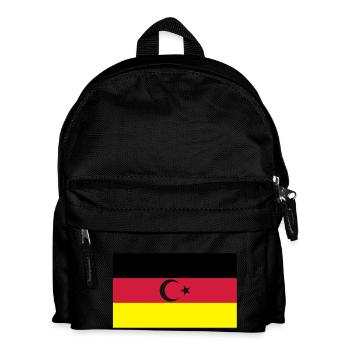 Deutsch türkische Flagge - Kinder Rucksack - Schwarz - Vorne