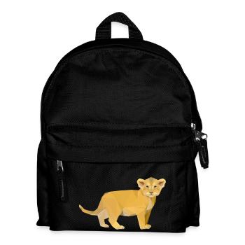 Löwen Baby Polygon - Kinder Rucksack - Schwarz - Vorne
