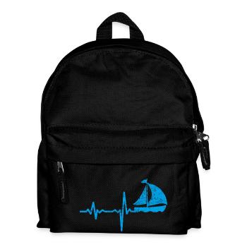 Gift heartbeat sailing - Kids' Backpack - black - Front