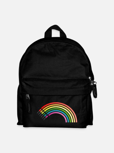 Regenbogen LED - Kinder Rucksack - Schwarz