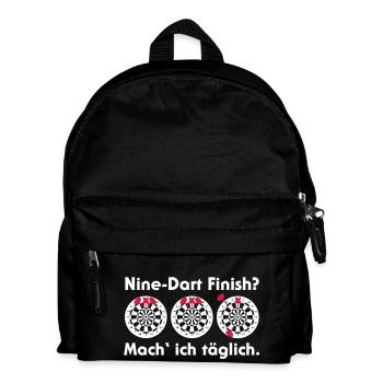 Nine-Dart Finish? Mach' ich täglich. - Kinder Rucksack - Schwarz - Vorne