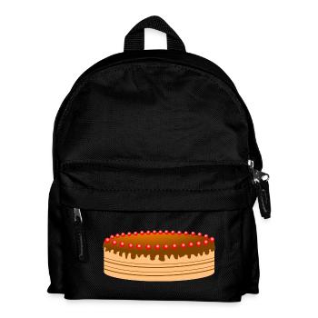 Chocolate cake with red sugar pearls - Kids' Backpack - black - Front
