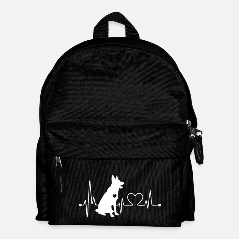 Schäferhund-Herzschlag-T-Shirt - Kinder Rucksack - Schwarz