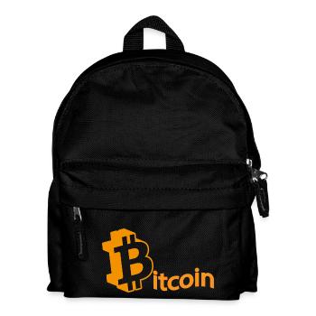 Bitcoin Krypto - Kinder Rucksack - Schwarz - Vorne