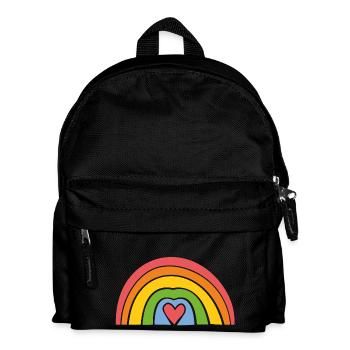Regenbogen mit Herz - Kinder Rucksack - Schwarz - Vorne