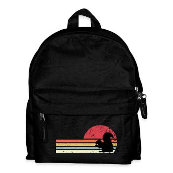 Retro-Eichhörnchen - Kinder Rucksack - Schwarz - Vorne