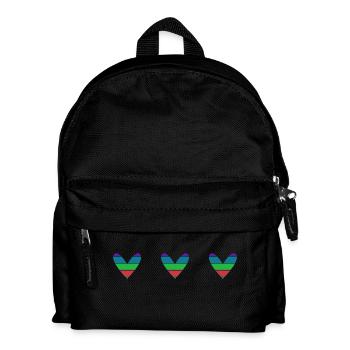 HERZ. HERZ. VALENTINSTAG. LIEBE. LIEBE. HERZ - Kinder Rucksack - Schwarz - Vorne