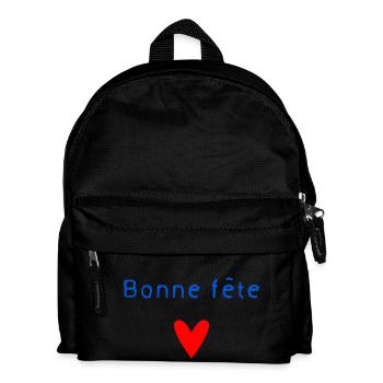 BONNE FÊTE. FÊTE DES MÈRES. FÊTE DES PÈRES. FÊTE - Sac à dos Enfant - noir - Devant