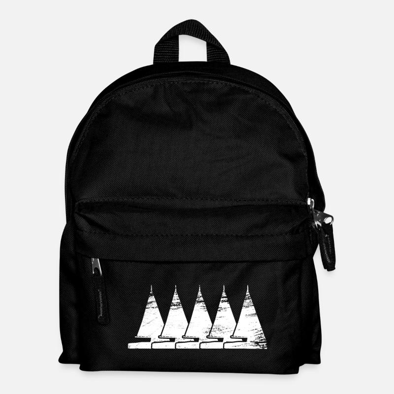 Segelschiff Zeichnung - Kinder Rucksack - Schwarz