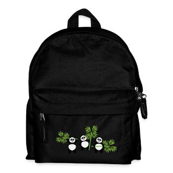 Kawaii Panda mit Bambus – Spaßiges und zartes Muster - Kinder Rucksack - Schwarz - Vorne