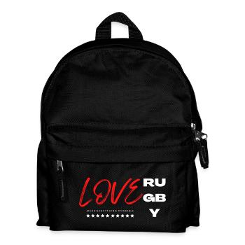 love rugby- I love rugby - Rugby is life - Kids' Backpack - black - Front