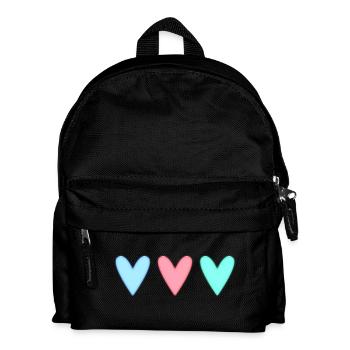 HERZ. HERZ. HEILIGER VALENTINSTAG. LIEBE. LIEBE. PAAR. - Kinder Rucksack - Schwarz - Vorne