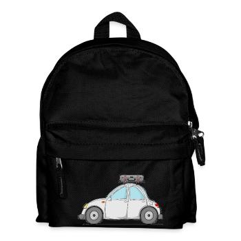 Car with suitcase on the roof in grey - Kids' Backpack - black - Front