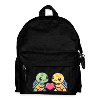 Turtle Couple Love Valentine's Day - Kids' Backpack - black - Front