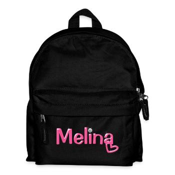 Melina Name Balloon Font - Kids' Backpack - black - Front