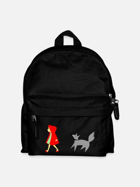 Le Petit Chaperon Rouge et le Loup - Sac à dos Enfant - noir