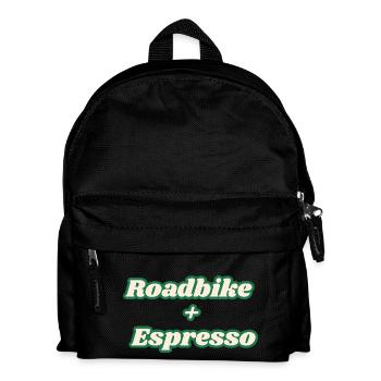 Roadbike + Espresso - Kinder Rucksack - Schwarz - Vorne