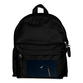 la lune et l'avion - Sac à dos Enfant - noir - Devant