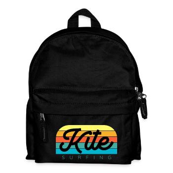 Kitesurfen Kitesurf Kitesurfer Kiteboard - Kinder Rucksack - Schwarz - Vorne