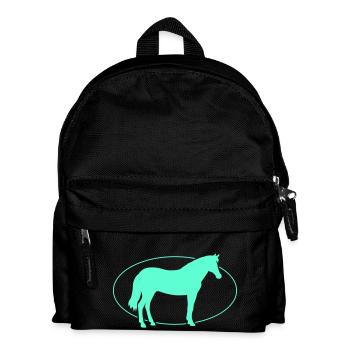 Pferd Horse - Kinder Rucksack - Schwarz - Vorne