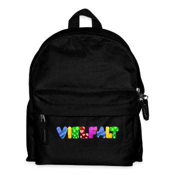 AfD stoppen gegen rechts Demokratie Vielfalt links - Kinder Rucksack - Schwarz - Vorne