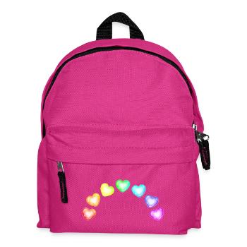 Colorful Hearts Soap Bubbles Rainbow Gradient - Kids' Backpack - fuchsia - Front