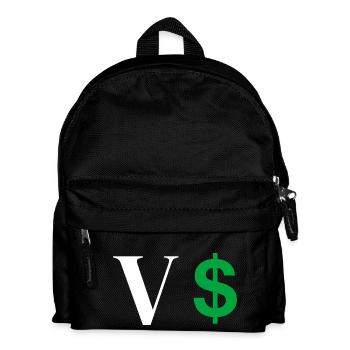 Buchstabe v Dollar - Kinder Rucksack - Schwarz - Vorne