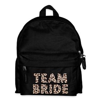 Team Braut Leopard - Kinder Rucksack - Schwarz - Vorne