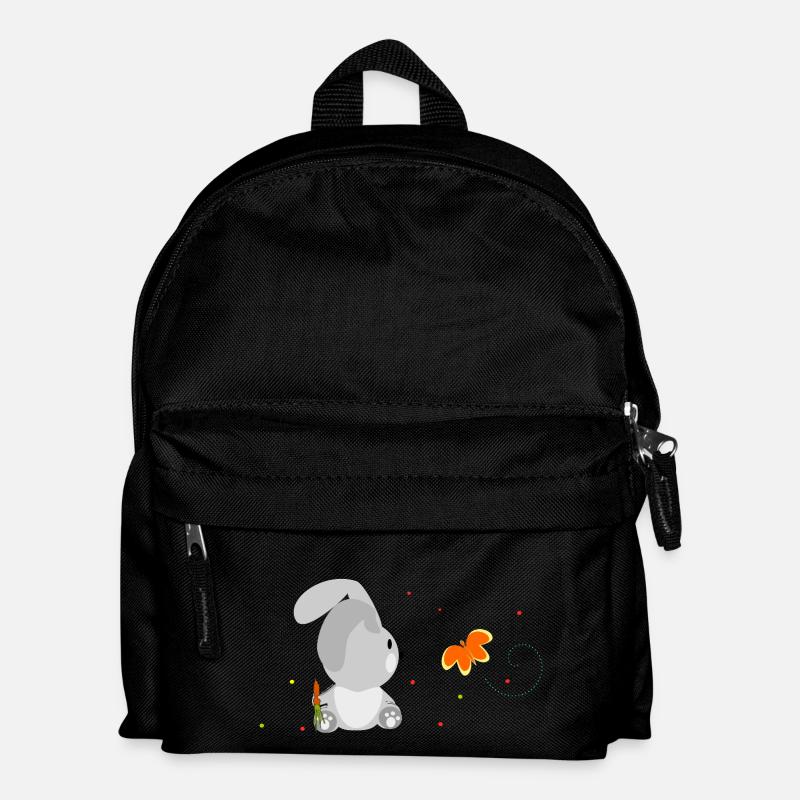 Le lapin et le papillon - Sac à dos Enfant - noir