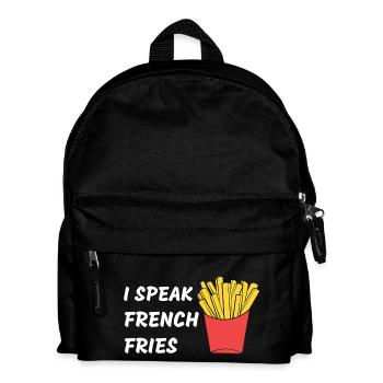 I Speak French Fries Funny Saying - Kids' Backpack - black - Front
