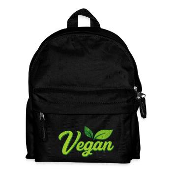 Vegan - Kinder Rucksack - Schwarz - Vorne