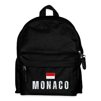 Monaco-Flagge, monegassischer Stolz - Kinder Rucksack - Schwarz - Vorne