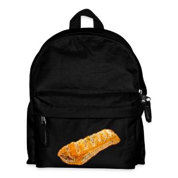 Wurstbrötchen Illustration - Verwitterte Optik - Kinder Rucksack - Schwarz - Vorne