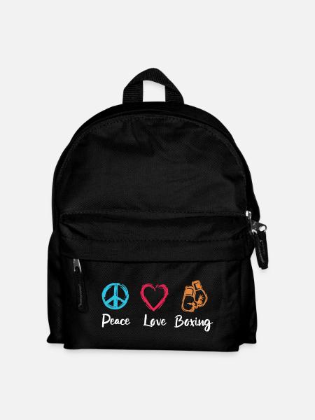 Frieden Liebe Boxen - Kinder Rucksack - Schwarz