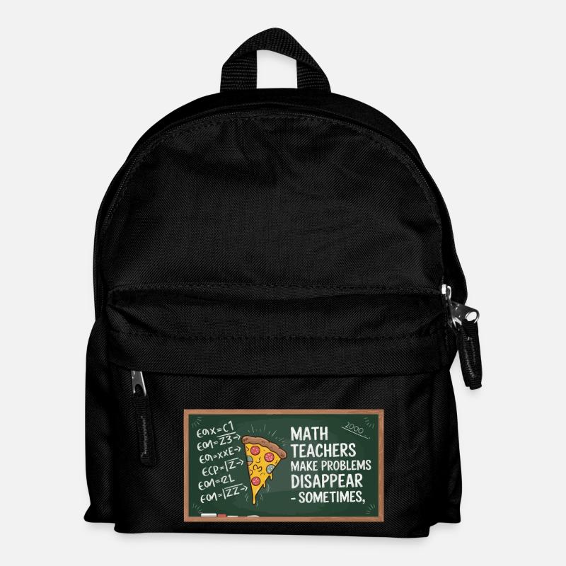 Professeur de mathématiques drôle Conception Pizza et résolution de problèmes - Sac à dos Enfant - noir