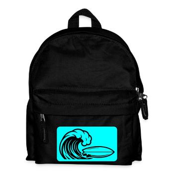 Surfbrett Welle - Kinder Rucksack - Schwarz - Vorne