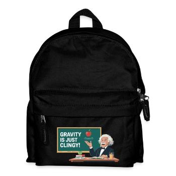 Fun physics design – Gravity is just clingy - Kids' Backpack - black - Front