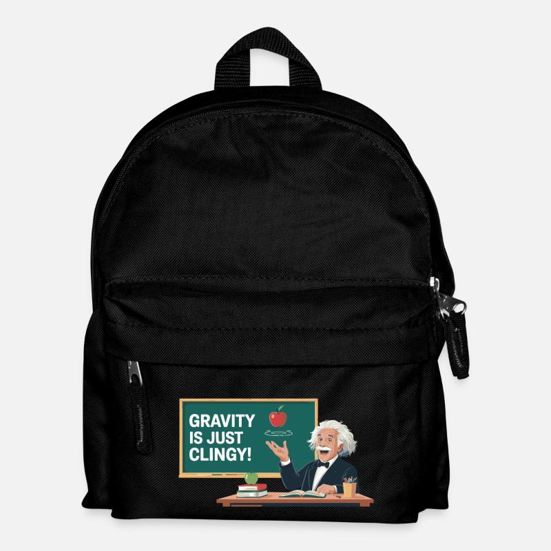 Lustiges Physik-Design – Gravity is just clingy - Kinder Rucksack - Schwarz