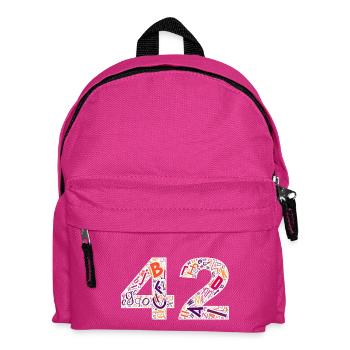 42 – Die Antwort aufs Leben im Typo-Stil - Kinder Rucksack - Fuchsia - Vorne