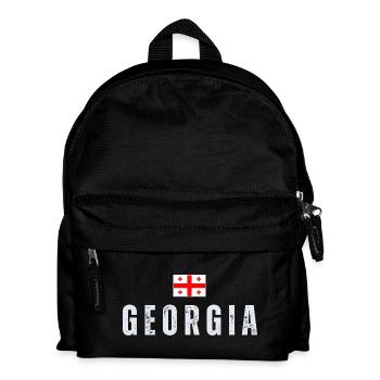 Georgische Flagge, georgischer Patriot - Kinder Rucksack - Schwarz - Vorne