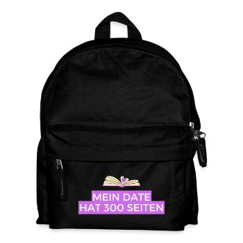 Mein Date Hat 300 Seiten - Kinder Rucksack - Schwarz - Vorne