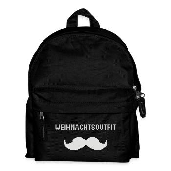 Pixel Weihnachtsoutfit Schnurrbart - Kinder Rucksack - Schwarz - Vorne
