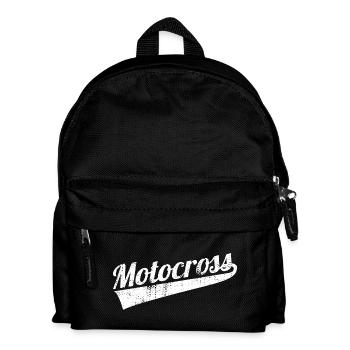 Motocross Retro - Kinder Rucksack - Schwarz - Vorne