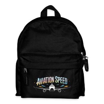 Flugdruck von Passagierflugzeugen mit Fluggeschwindigkeit - Kinder Rucksack - Schwarz - Vorne